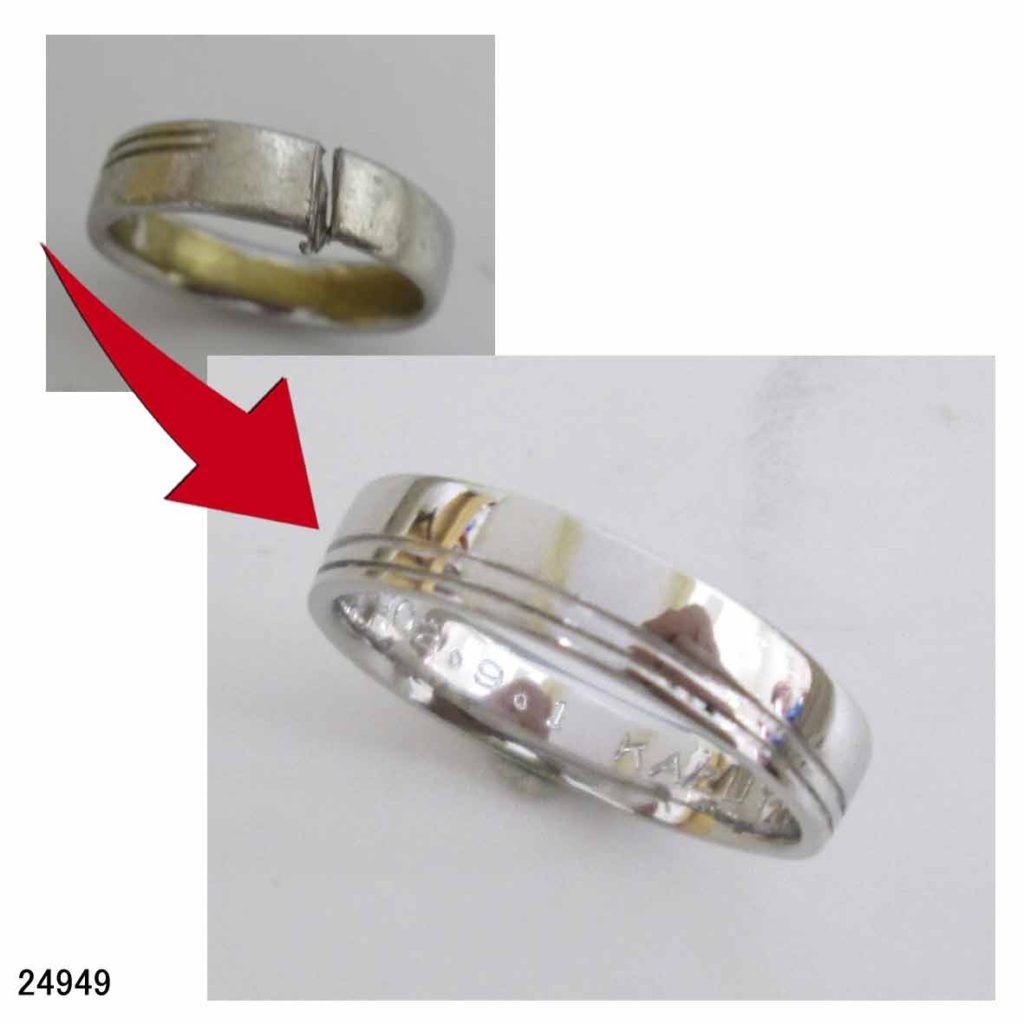 24949Pt1000結婚指輪切断修理サイズ直し