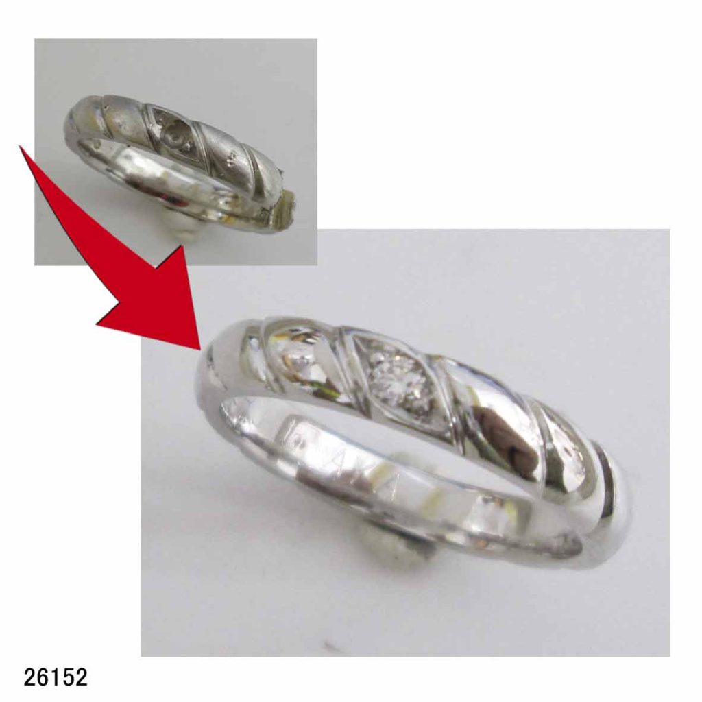 26152Pt950結婚指輪切断修理サイズ直し